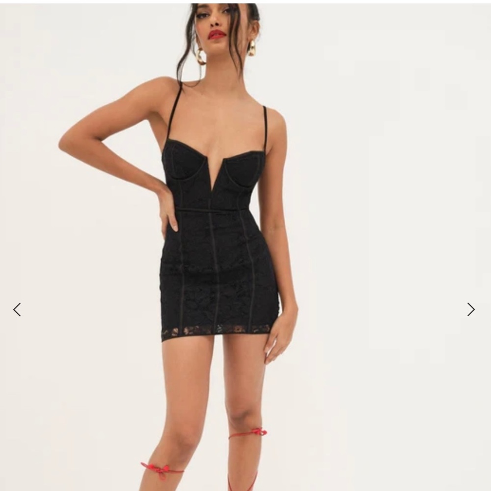 For love & lemons Julia mini dress black M